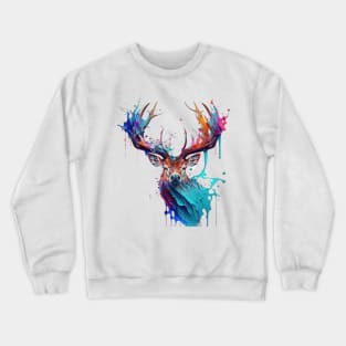 Deer Splash Art: Enchanted Fantasy Depiction #2 Crewneck Sweatshirt